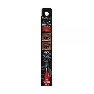 Faux Brow Eyebrow Tint Double Brush Brow Pen Soft Black 0.04 Oz (Case Of 2) by L'oreal Paris