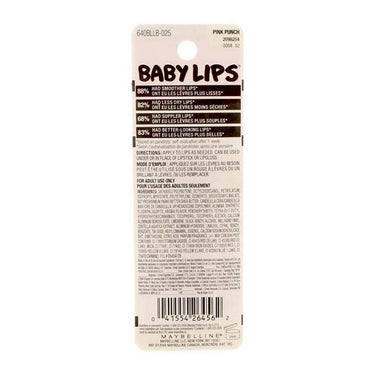 Maybelline, Baby Lips Moisturizing Lip Balm Pink Punch, 0.15 Oz (Case Of 2)