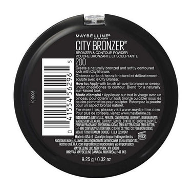 Maybelline, City Bronzer And Contour Powder Makeup 200 Medium, 0.32 Oz (Case Of 2)