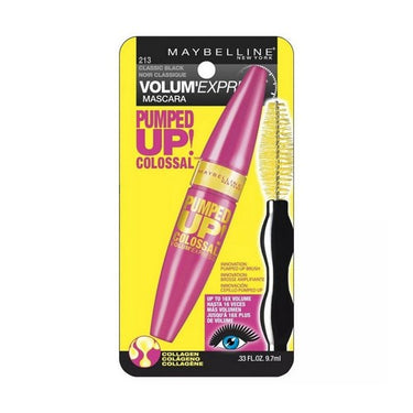 Maybelline, Volum Express Pumped Up Colossal Washable Mascara 213 Classic Black, 0.33 Oz (Case Of 2)