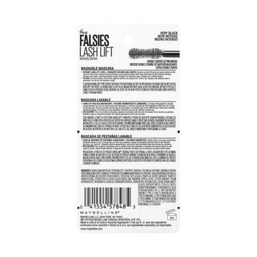 Maybelline, The Falsies Lash Lift Washable Mascara Eye Makeup Very Black, 7 Ml (Case Of 3)