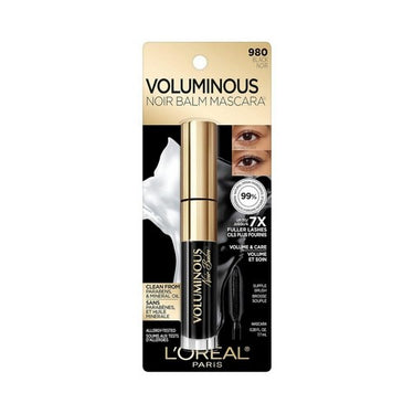 Voluminous Noir Balm Volumizing Washable Mascara Black 0.26 Oz (Case Of 3) by L'oreal Paris