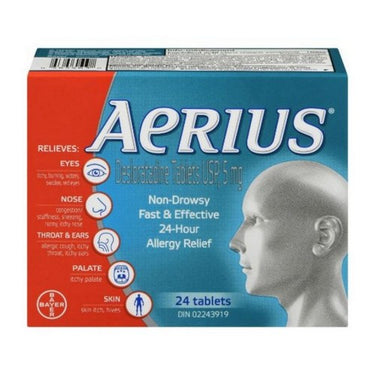 Aerius, Allergy Medicine Fast Relief 24 Hour, 24 Tablets