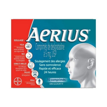 Aerius, Allergy Medicine Fast Relief 24 Hour, 70 Tablets