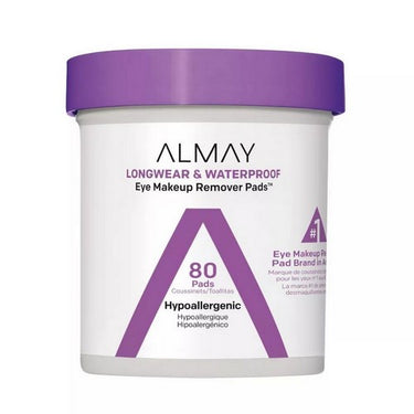 Almay, Longwear And Waterproof Eye Makeup Remover Pads, 80 Count (Case Of 2)