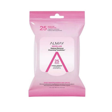 Almay, Makeup Remover Cleansing Towelettes Micellar Water Wipes, 25 Count (Case Of 2)