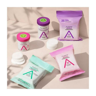 Almay, Makeup Remover Cleansing Towelettes Micellar Water Wipes, 25 Count (Case Of 2)