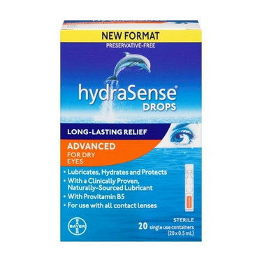 HydraSense, Advanced Formula Eye Drops, 20 Count X 0.5ML