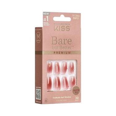 Bare But Better Press On Nails Shine Dark Pink 30 Count (Case Of 2) by KISS Products