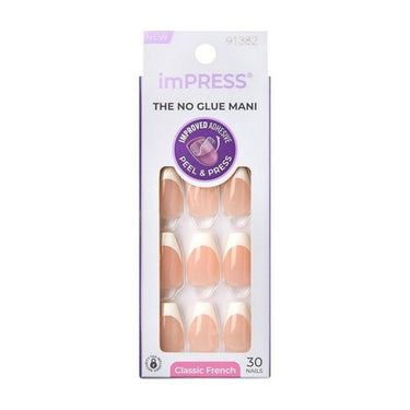 Impress French Press On Nails Ideal Medium Coffin 30 Count (Case Of 3) by KISS Products