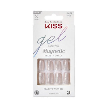 Gel Fantasy Magnetic Press On Nails Almond Solid Red 28 Count (Case Of 2) by KISS Products
