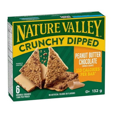Crunchy Dipped Peanut Butter Chocolate Granola Squares 132 Grams (Case Of 6) by Nature Valley