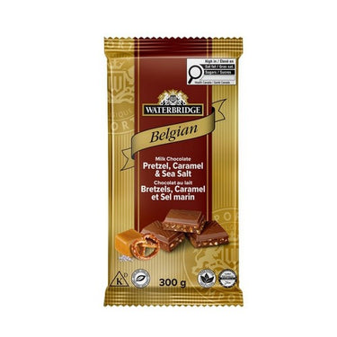 Belgian Caramel And Pretzel Bar 300 Grams (Case Of 12) by Waterbridge