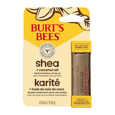 Shea Lip Balm Coconut Oil Paper Tube Blister 9.63 Grams (Case Of 6) by Burt's Bees