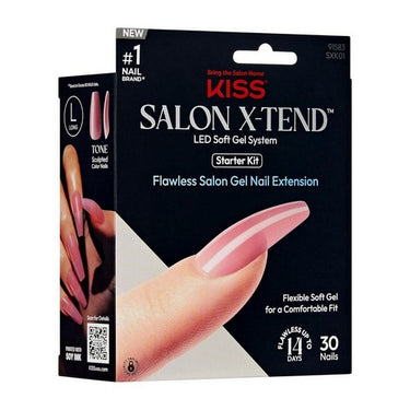 Salon X-Tend Press On Nails Tone Medium Pink 30 Count (Case Of 2) by KISS Products