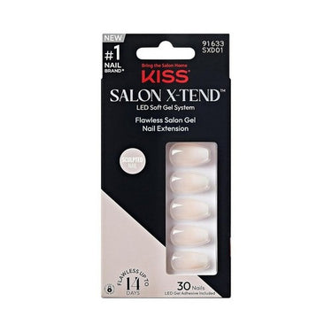 Salon X-Tend Press On Nails Words Light White 30 Count (Case Of 2) by KISS Products