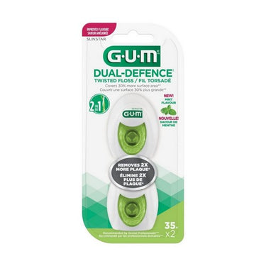 Dual Defence Twisted String Floss Mint 35 Meter 1 Count by Sunstar Gum