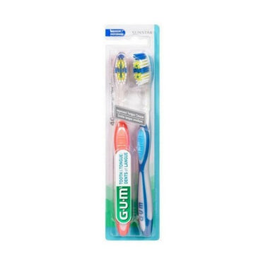Tooth And Tongue Medium Toothbrush Dual Pack 2 Count (Case Of 6) by Sunstar Gum