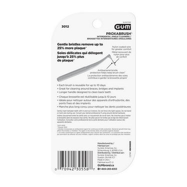 Sunstar Gum, Proxabrush Angled Interdental Cleaners Antibacterial Bristles, 6 Count