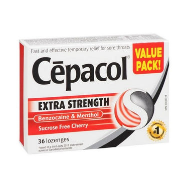 Extra Strength Sucrose Free Cherry Sore Throat Lozenges 36 Count by Cepacol
