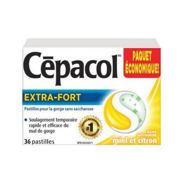 Extra Strength Sucrose Free Honey Lemon Sore Throat Lozenges 36 Count by Cepacol