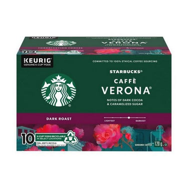 Caffe Verona Dark Roast Ground Coffee K-Cup Pods 10 Count (Case Of 6) by Starbucks