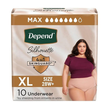 Silhouette Underwear For Women Extra Large Pink 10 Count (Case Of 2) by Depend