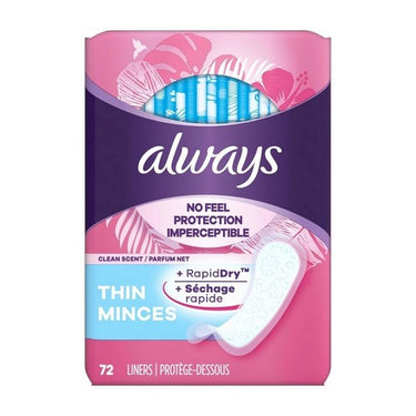 Thin Absorbent Pantiliner 72 Count by Always