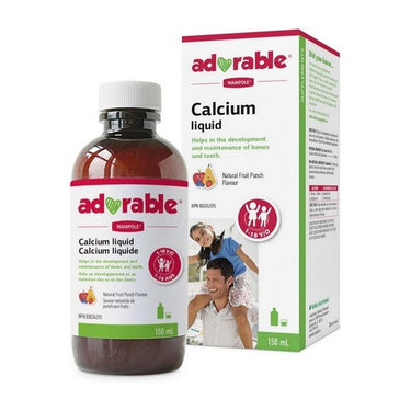Adorable Calcium Liquid Natural Fruit Punch Flavour 150 Ml by Wampole