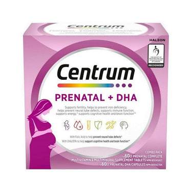 Prenatal Plus DHA Multivitamins Supplement 60 Tablets (Pack Of 2) by Centrum