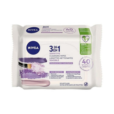 3-In-1 Face Cleansing Wipes For Sensitive Skin 40 Wipes by Nivea