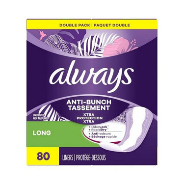 Anti Bunch Xtra Protection Daily Liners 80 Count by Always