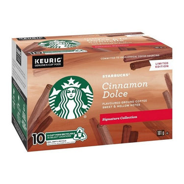 Cinnamon Dolce Flavoured Ground Coffee K-Cup Pods 10 Count (Case Of 6) by Starbucks
